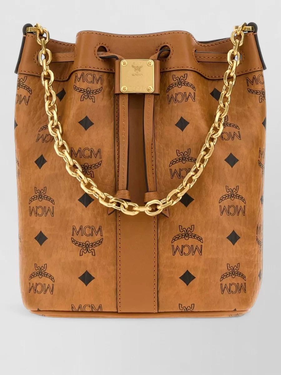Mcm dessau printed canvas bucket bag