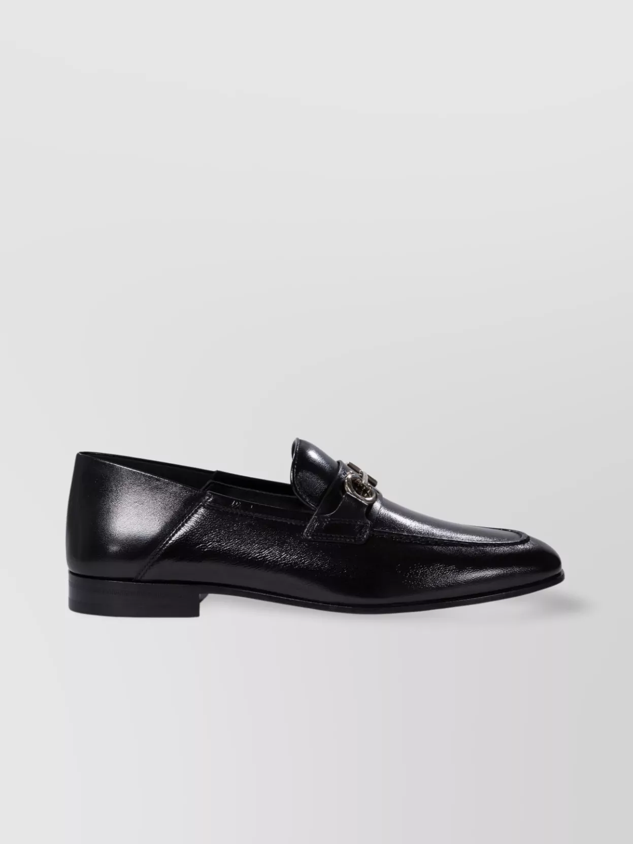 Ferragamo Black Gancini Ornament Mules