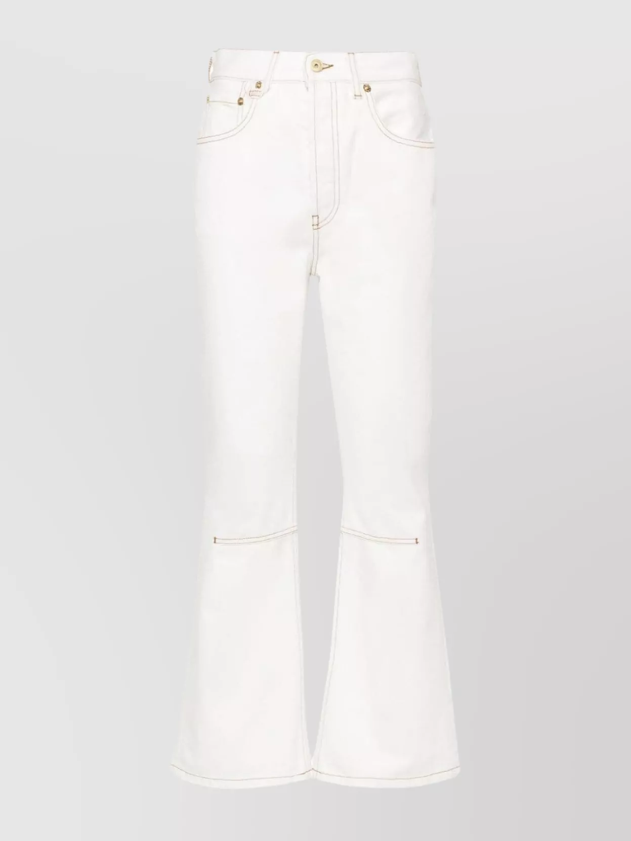 Shop Jacquemus Cropped Flare Trousers Contrast Stitching