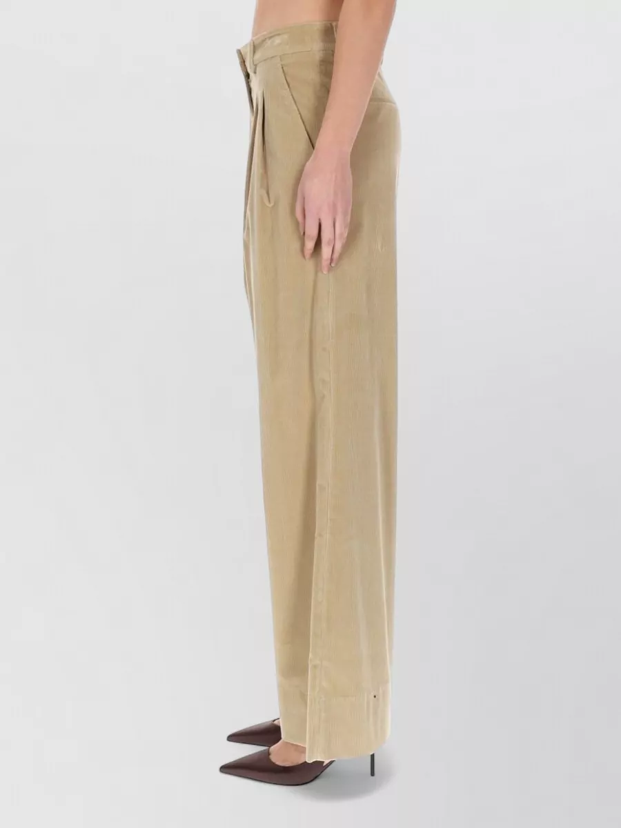Pt Torino High Waist Wide Leg Trousers With Pockets