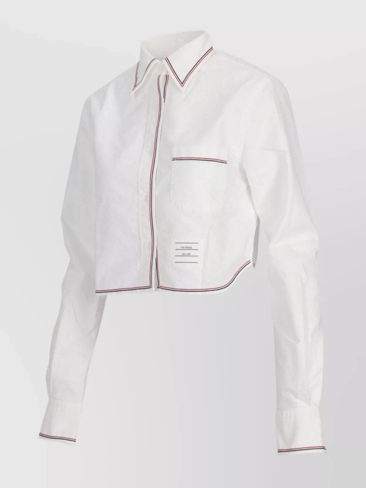Thom Browne Striped Cropped Cotton Shirt