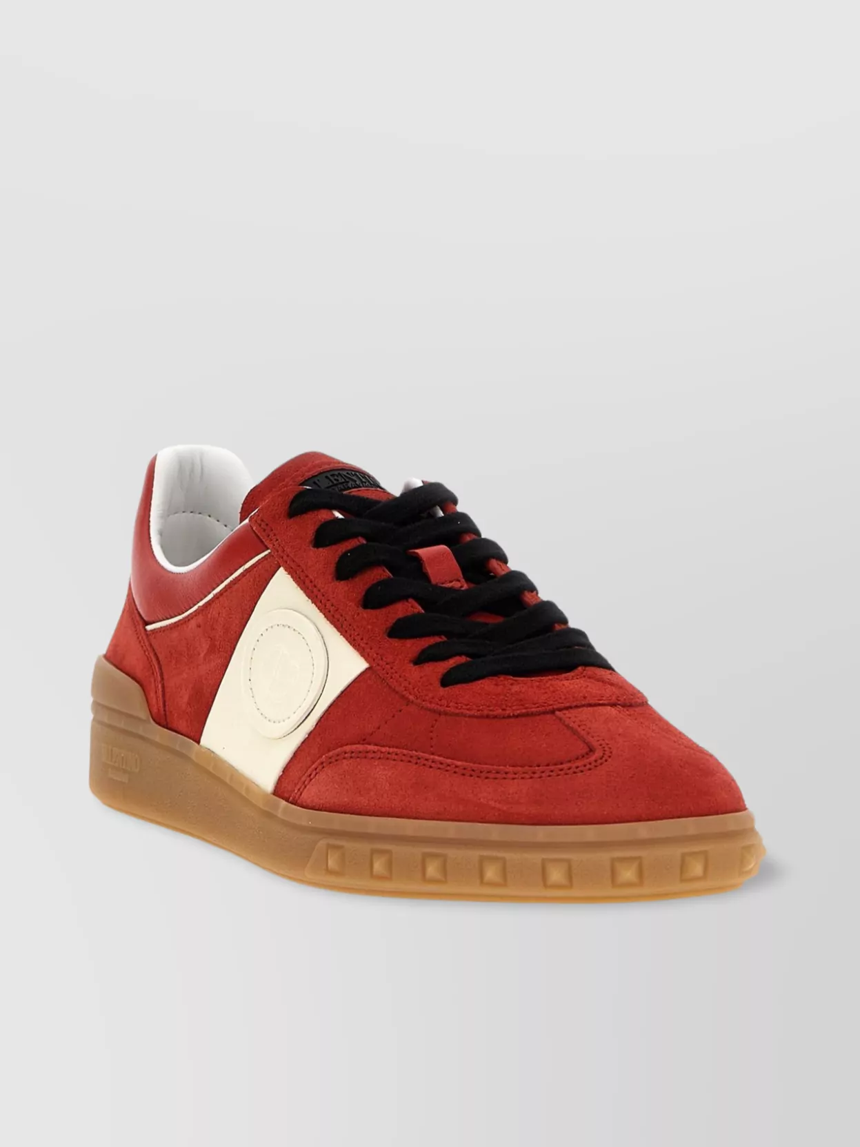 Valentino Garavani Upvillage Low Top Trainer In Split Leather And Calfskin Nappa Leather