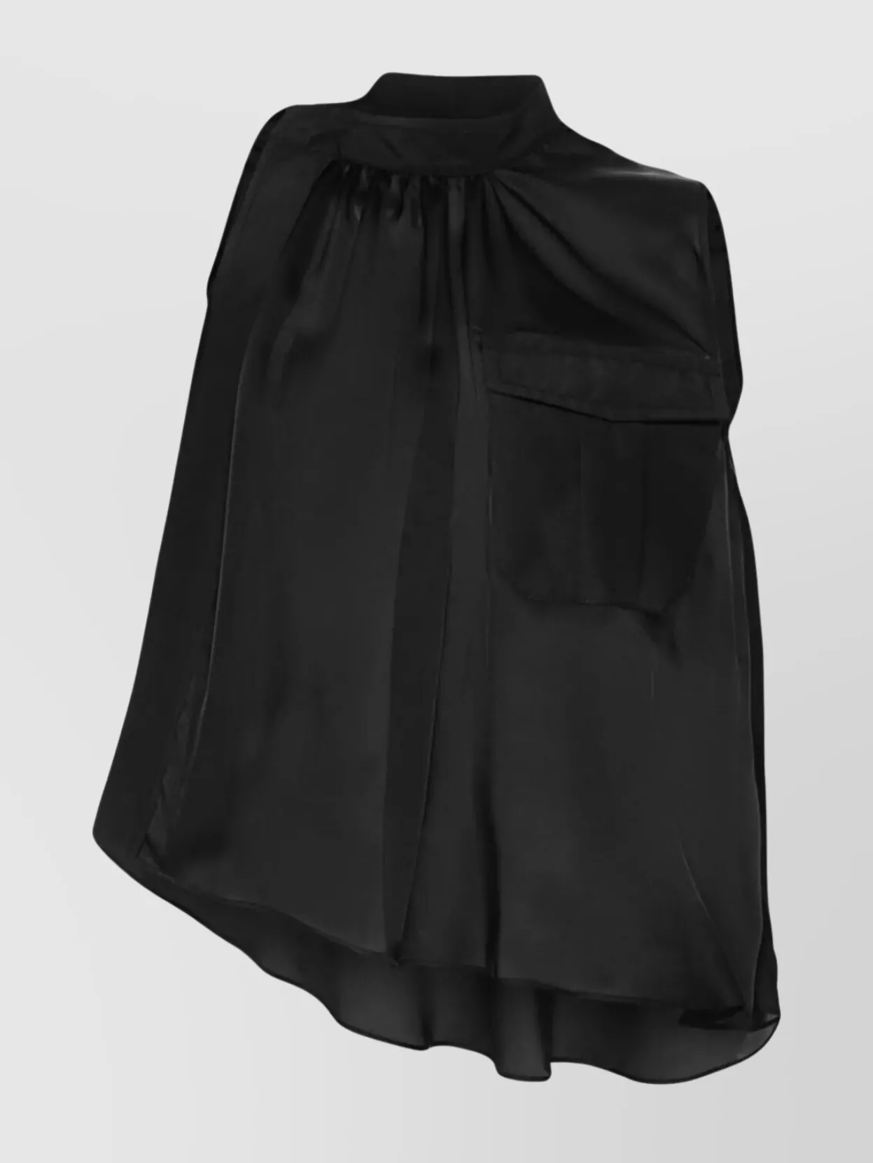 Sacai Sheer Sleeveless Shirt Asymmetric Hem