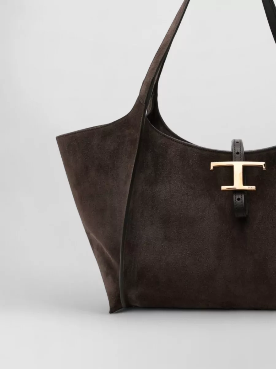 Tod's T Timeless Small Suede Shoulder Bag