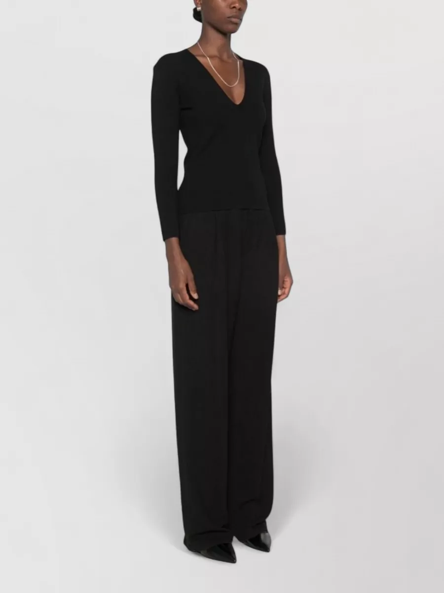 Totême Ribbed Slim-Fit V-Neck Knitted Top