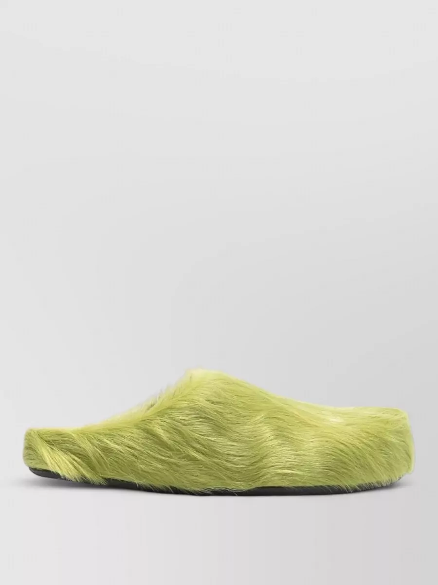 Marni Calf Hair Fur-Detail Slippers