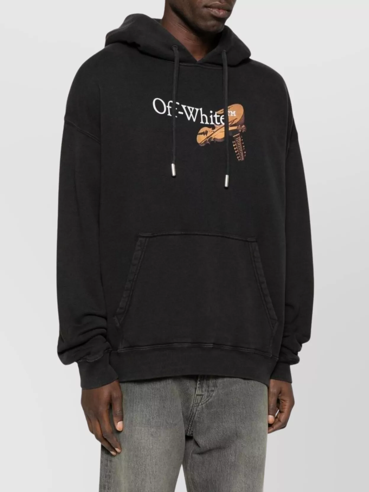 Off-White Graphic Hooded Sweatshirt Kangaroo Pocket