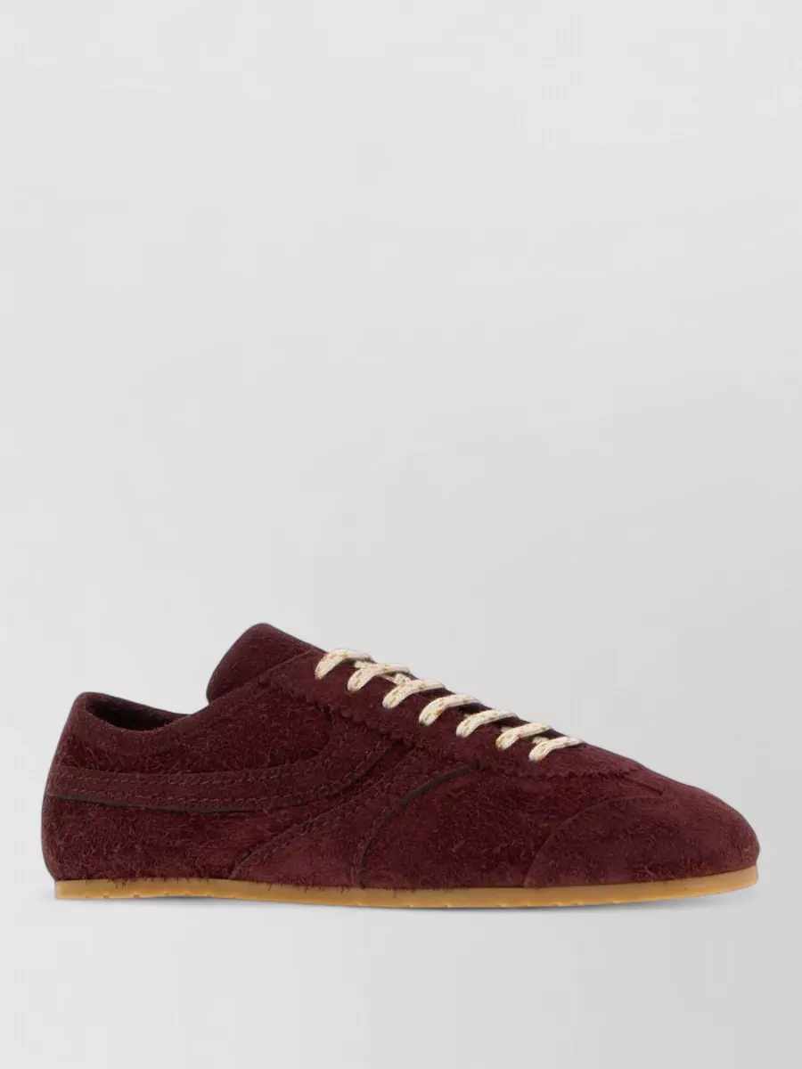 Dries Van Noten suede leather lace-up sneakers