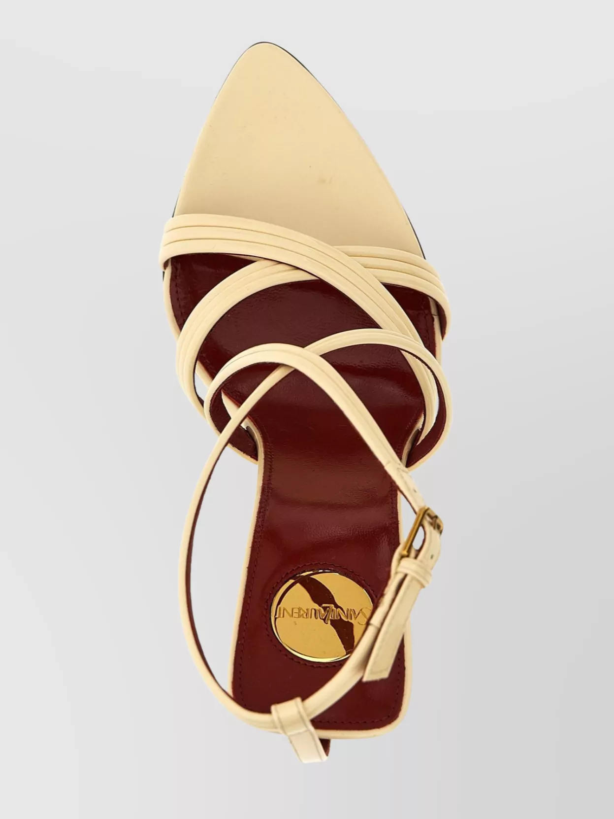 Saint Laurent Strappy Wedge Heel Sandals With Open Toe In Yellow