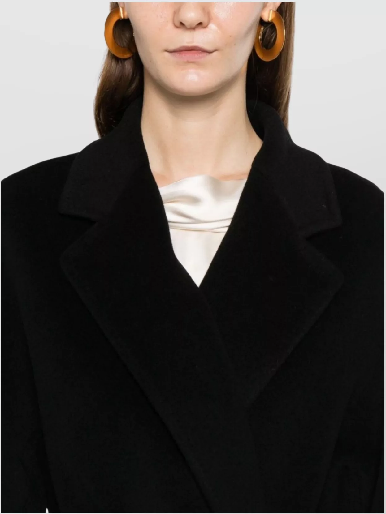 Tagliatore Long Wool Coat Belted Waist