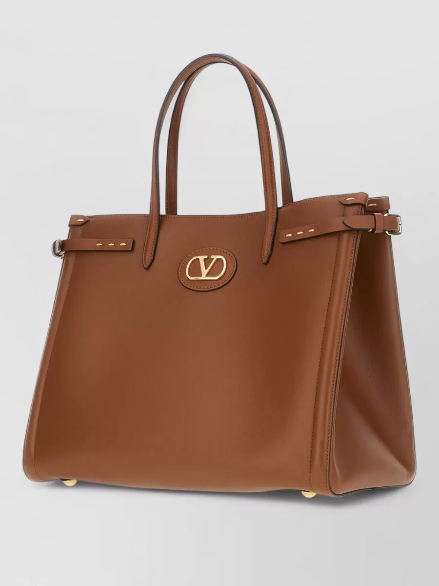 Valentino Garavani Vlogo Signature Leather Tote Bag