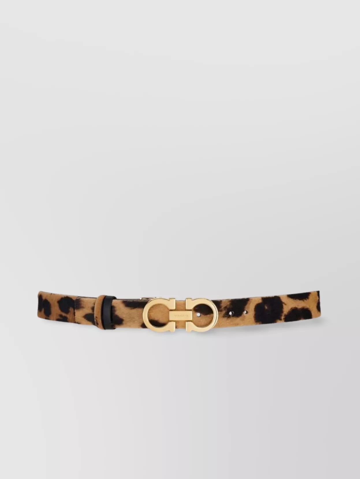Ferragamo Animal Print Belt With Adjustable Fit And Gold-Tone Buckle
