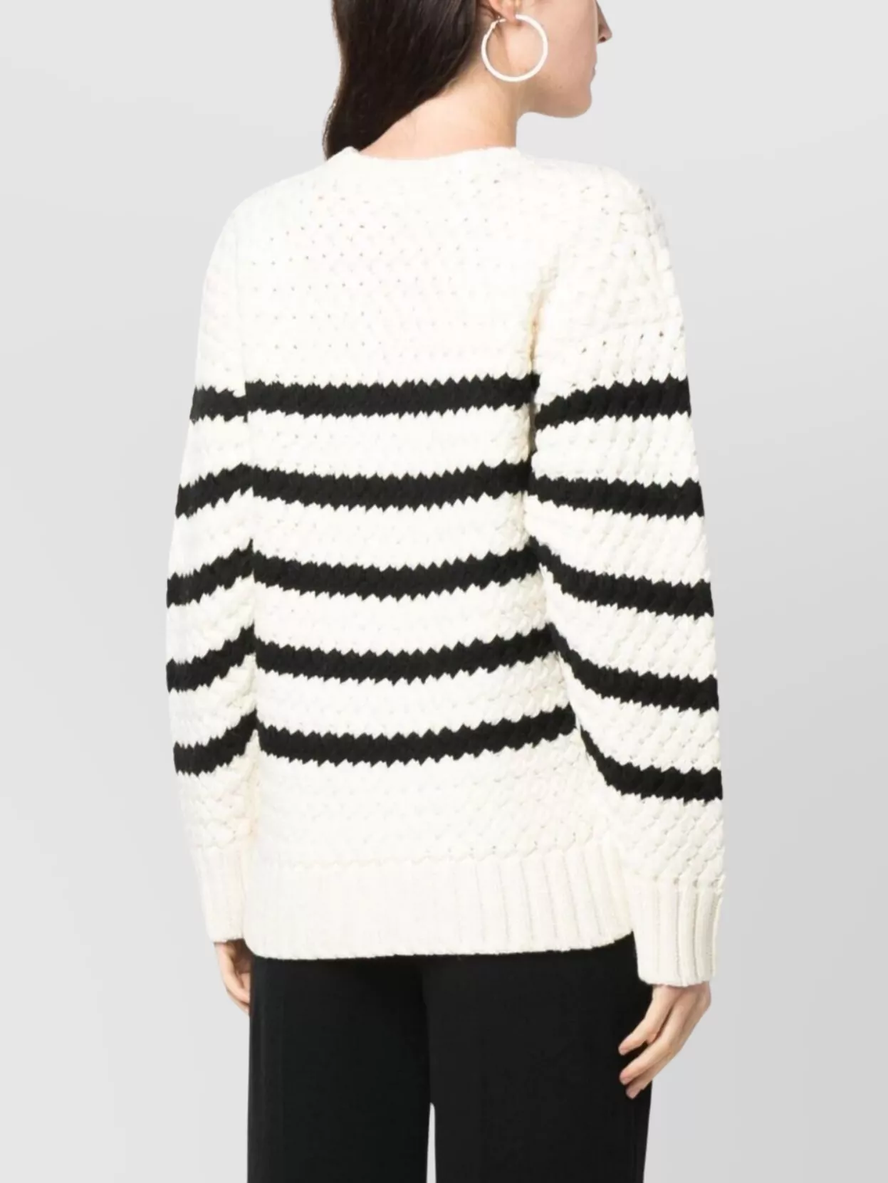 Alanui Textured Knit Striped Crew Neck Sweater