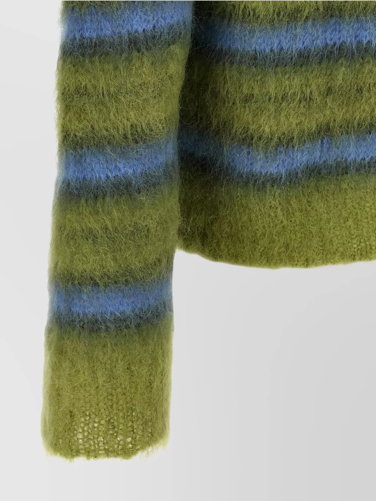 Marni Crew Neck Fuzzy Striped Sweater