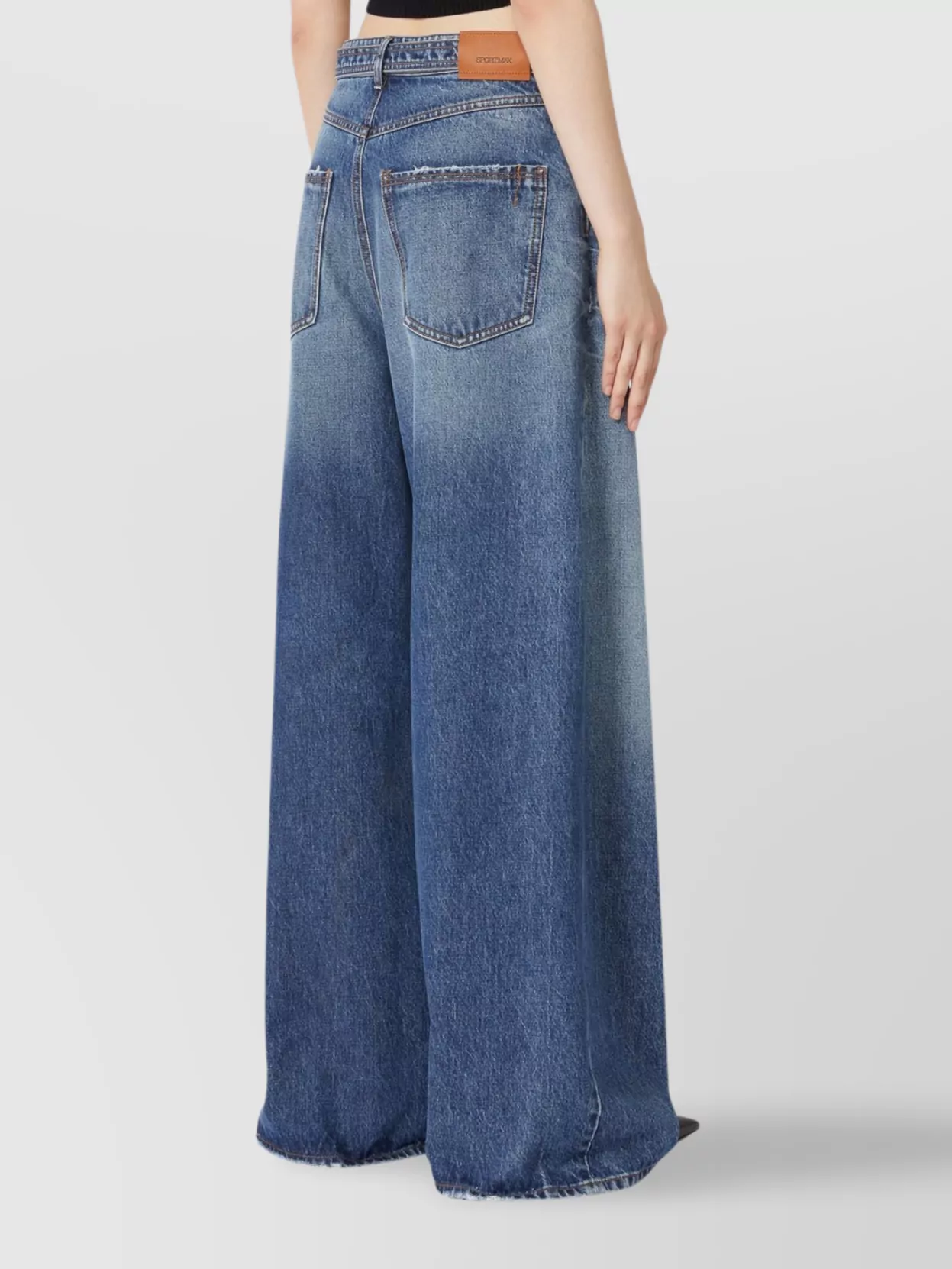 Sportmax Oversize Jeans With Low Crotch And Wide-Leg Design