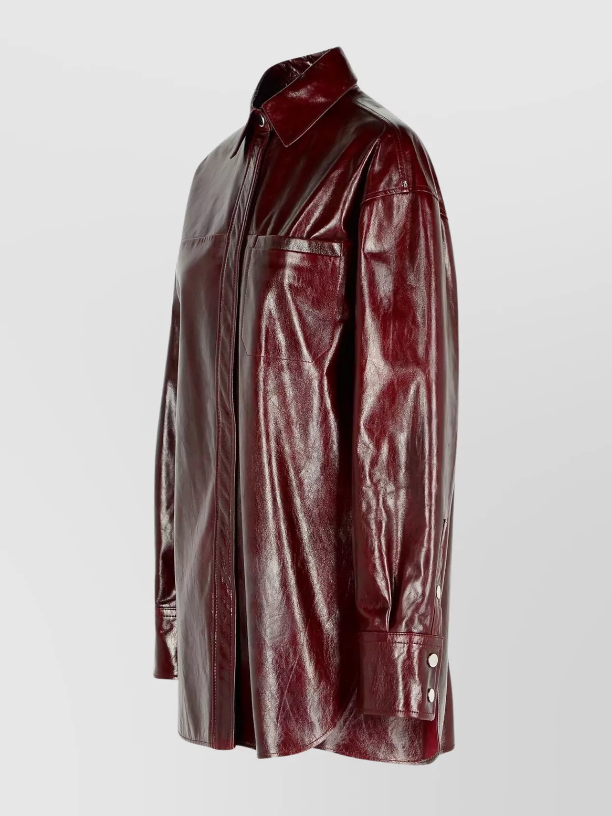 Sportmax Oversized Nappa Leather Shirt Jacket