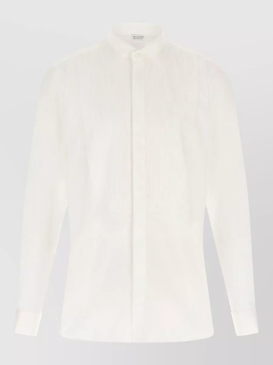 Pal Zileri cotton pleated tuxedo shirt