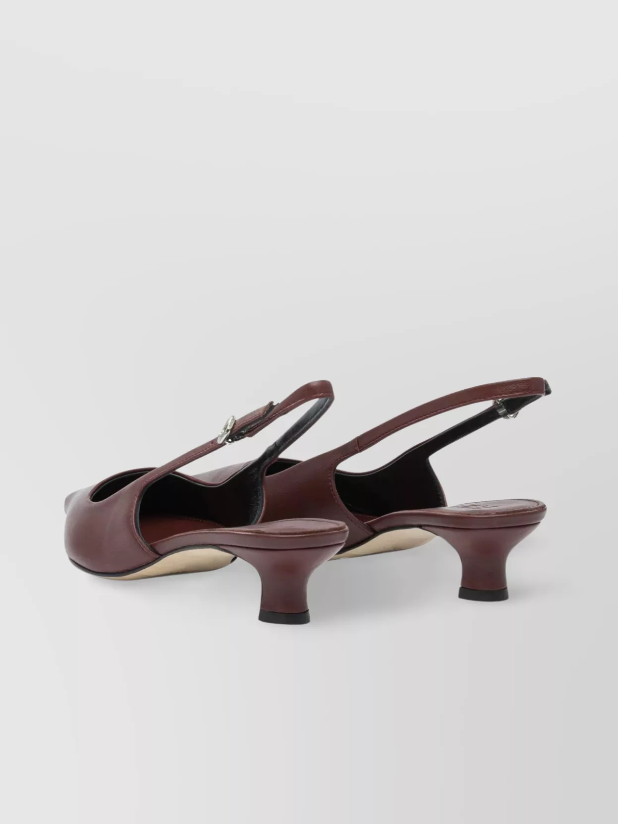 Aeyde Buckle Detail Kitten Heel Pointed Toe Pumps