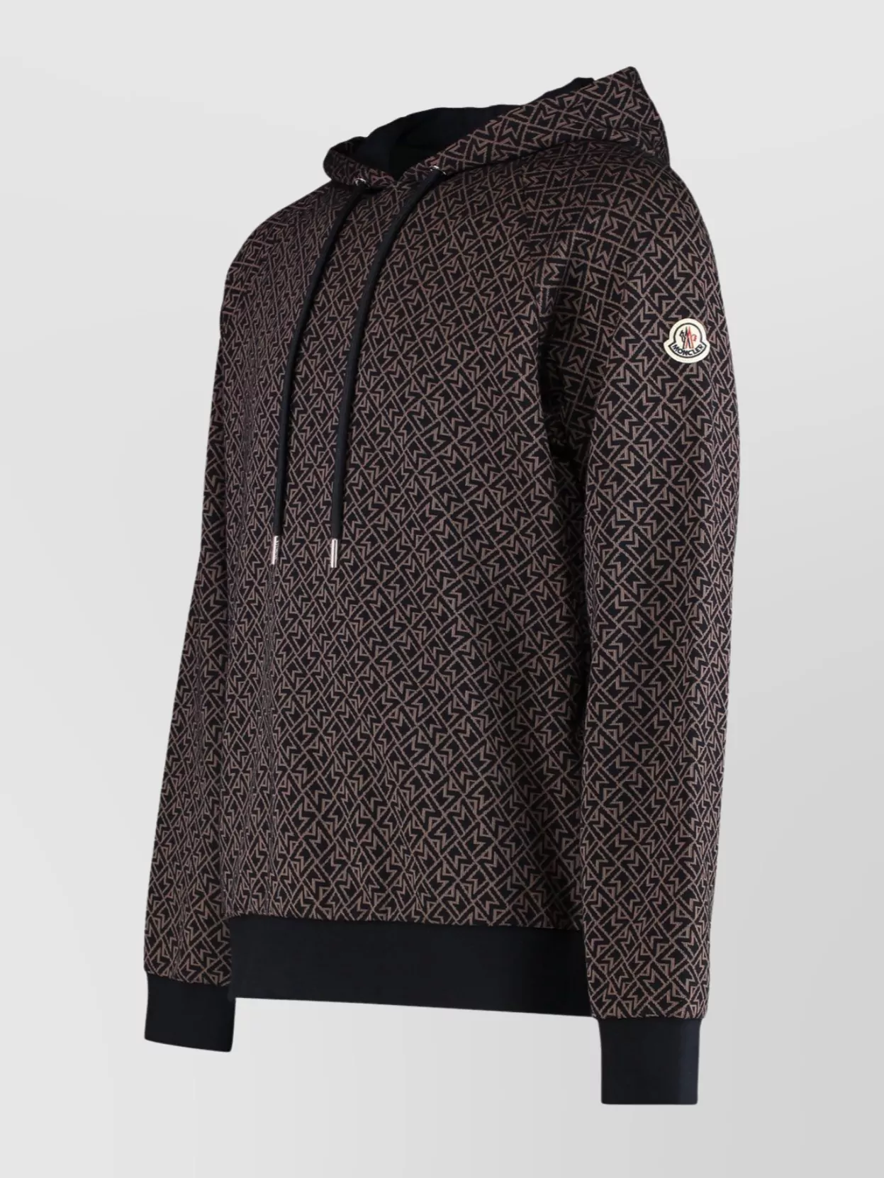 Moncler Logo Jacquard Knitted Drawstring Hoodie