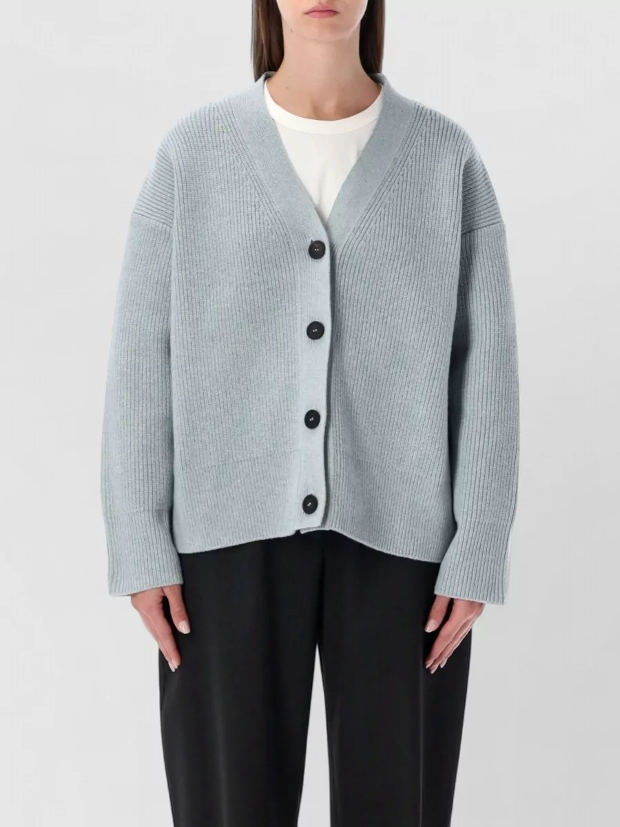 Studio Nicholson Ribbed Wool Boxy Cardigan