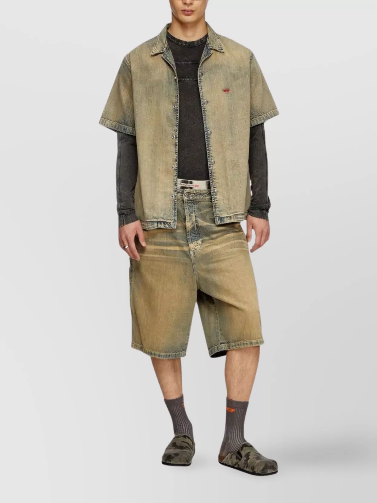 Diesel Cargo Pocket Knee-Length Shorts