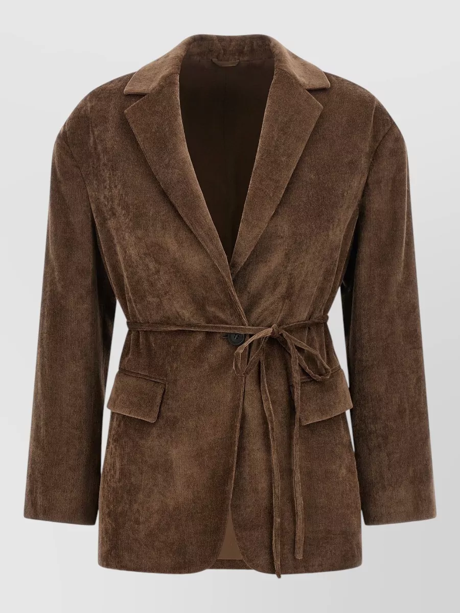 Brunello Cucinelli cashmere-blend microribbed single-breasted blazer