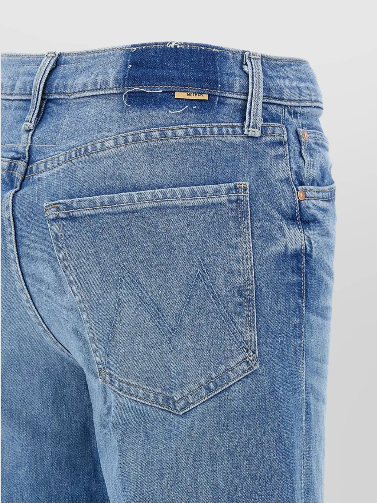 Mother The Twister Sneak Frayed Hems Flared Wide Leg Jeans