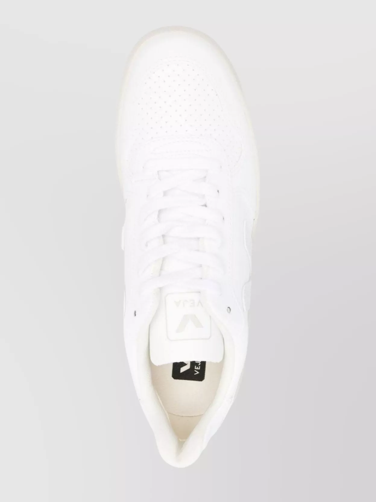 Veja Perforated Round Toe Rubber Sole Sneakers