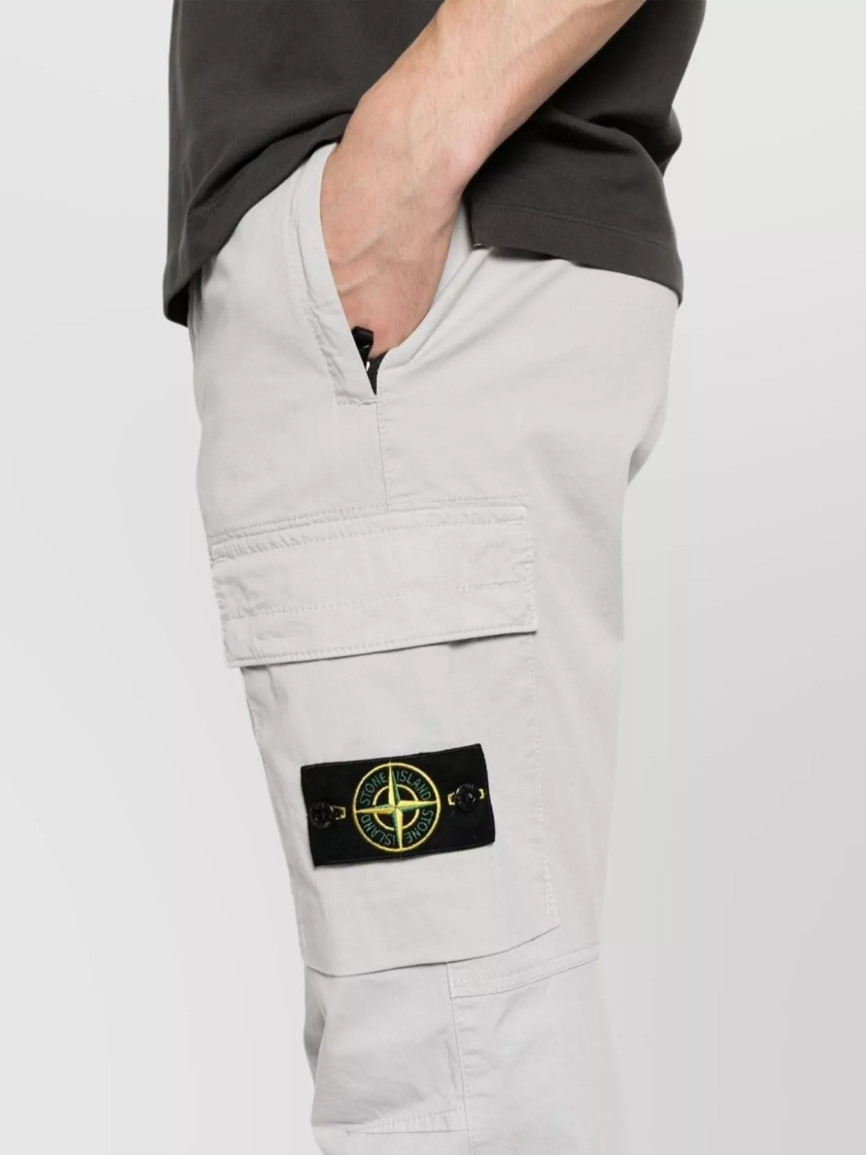 Stone Island Trousers Featuring Various Pockets In White