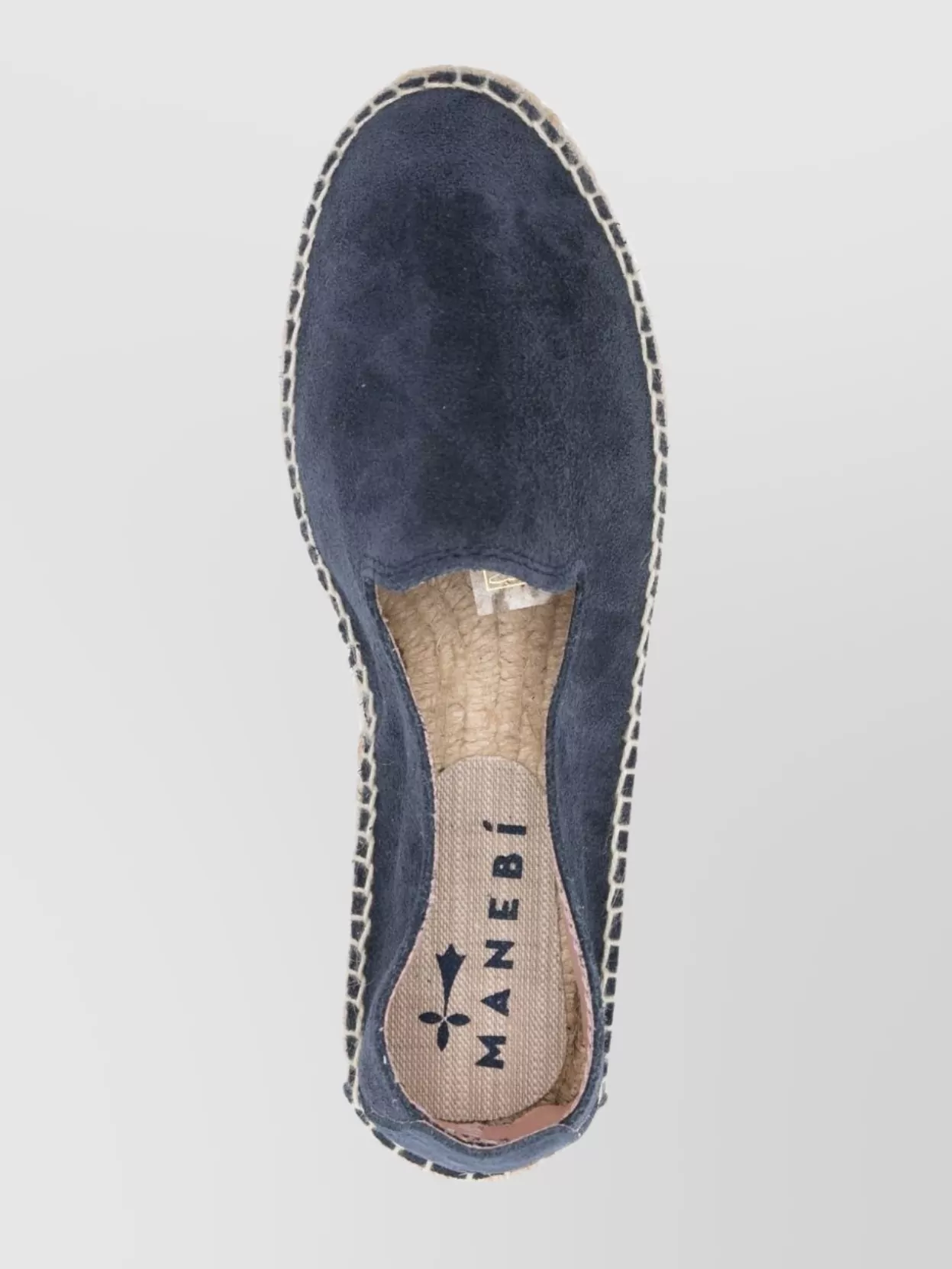 Manebi Round Toe Suede Slip-on With Espadrille Sole In Grey