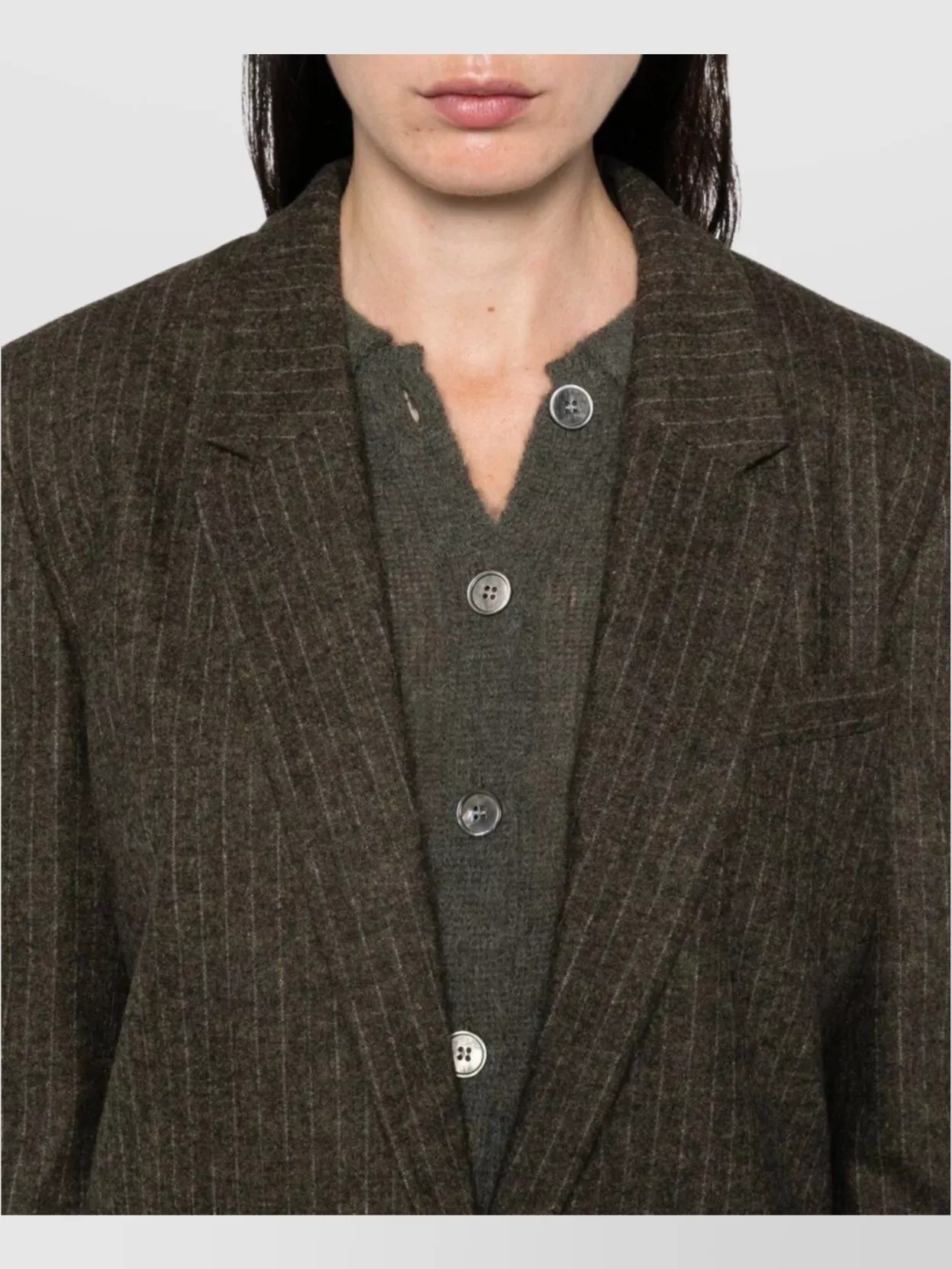 Isabel Marant Long Sleeve Single-Breasted Pinstripe Jacket