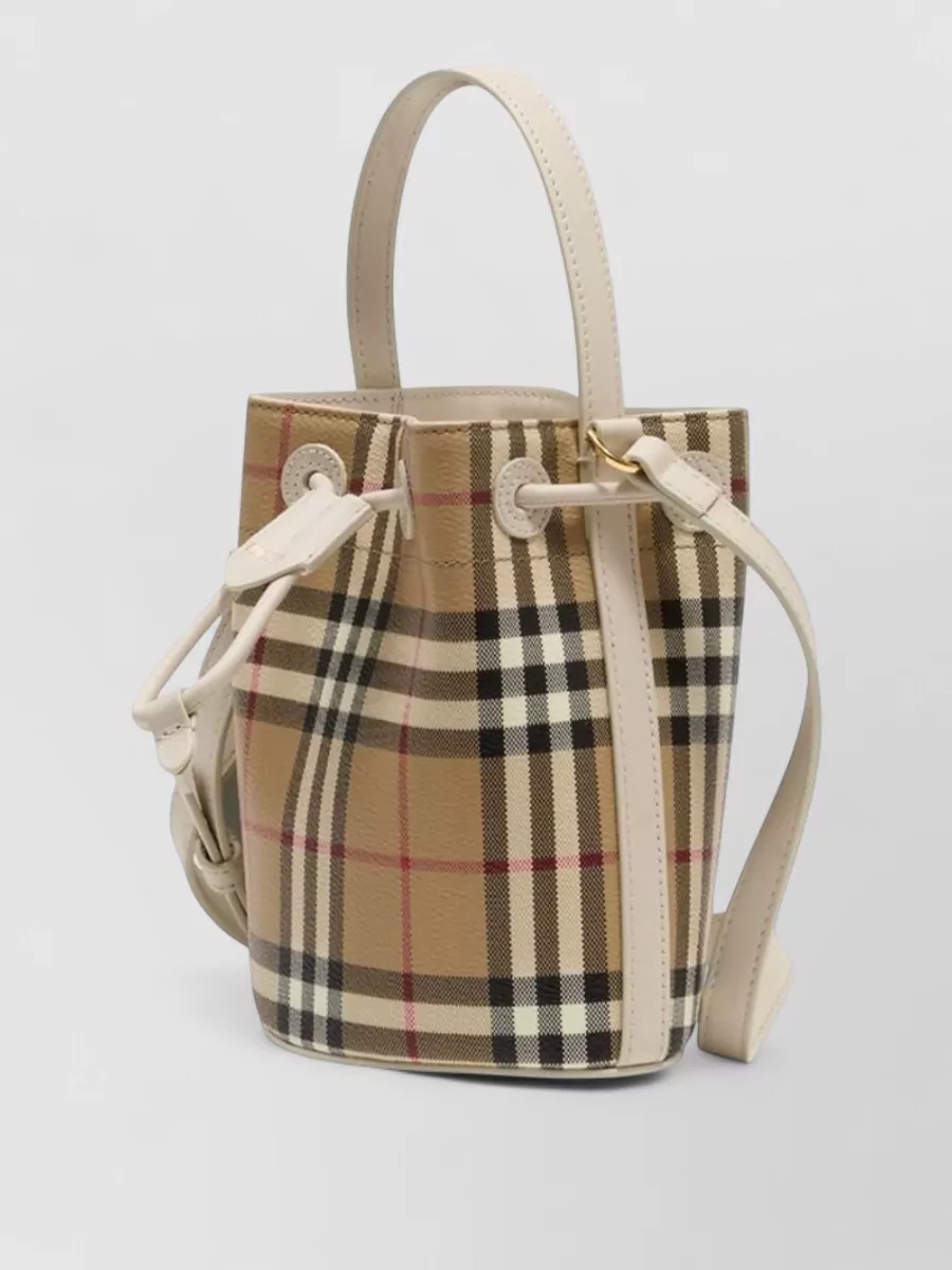 Burberry Check Mini Coated Canvas Bucket Bag