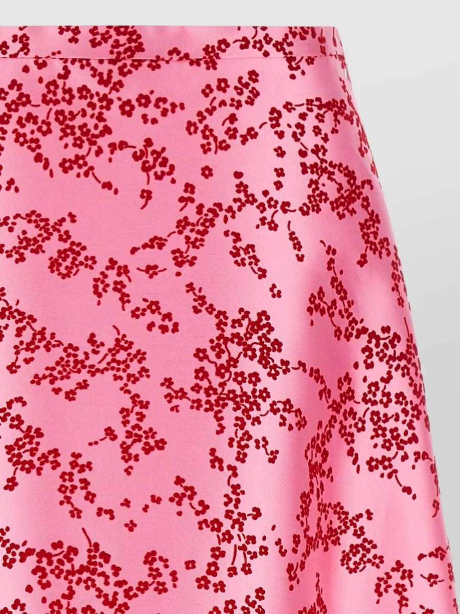 Alberta Ferretti Silk-Blend Floral-Print Midi A-Line Skirt