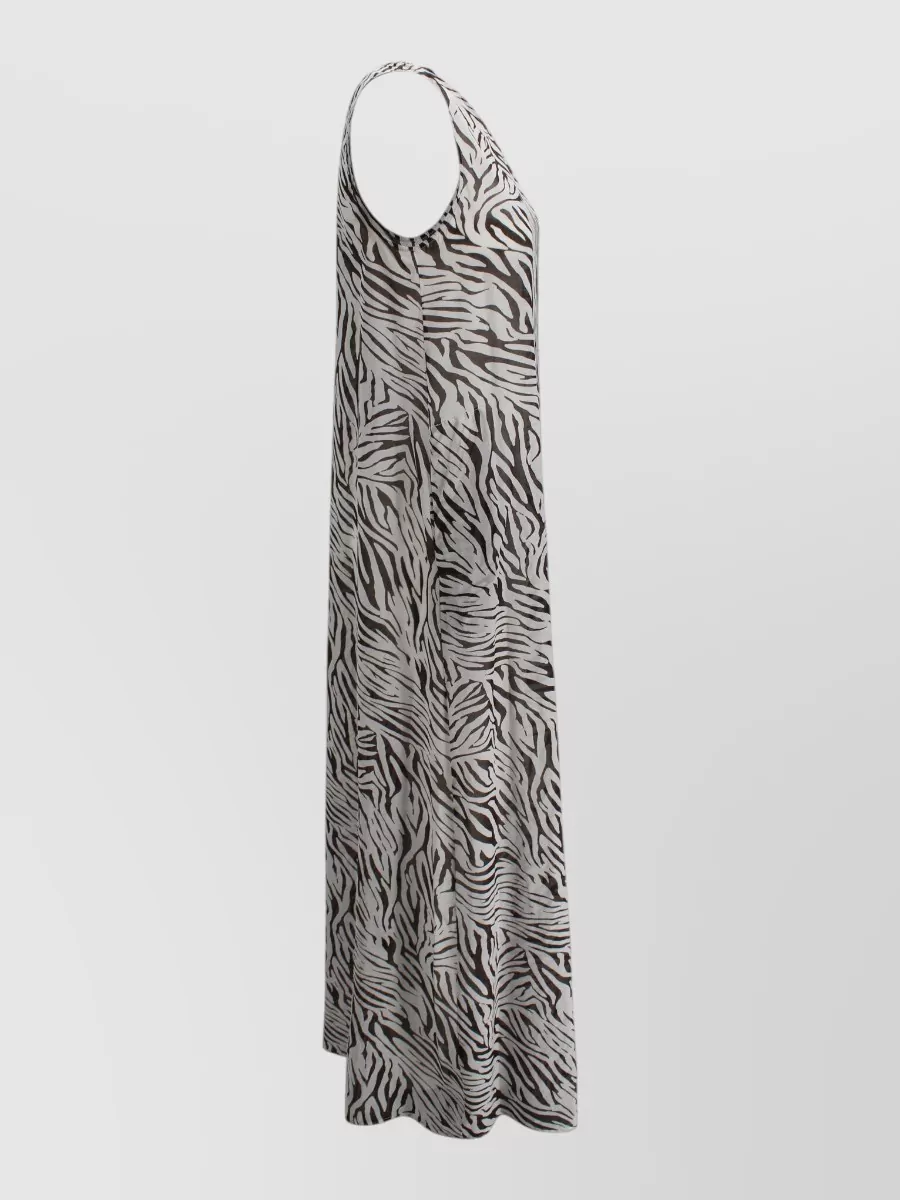 Whyci Linen Sleeveless Printed Maxi Dress