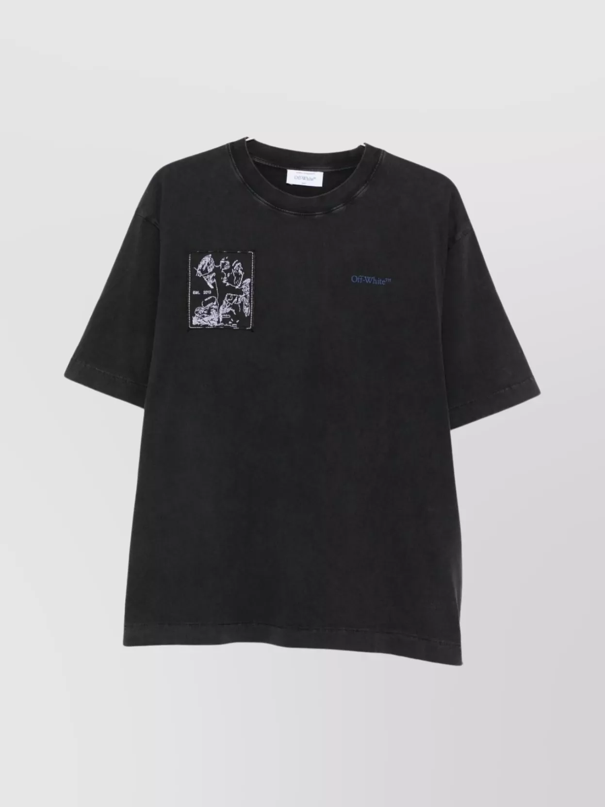 Off-white Graphic Print Relaxed Fit Cotton T-shirt In Black