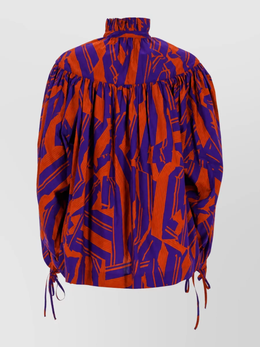 Dries Van Noten Catya Blouse High Neck Drawstring Detail