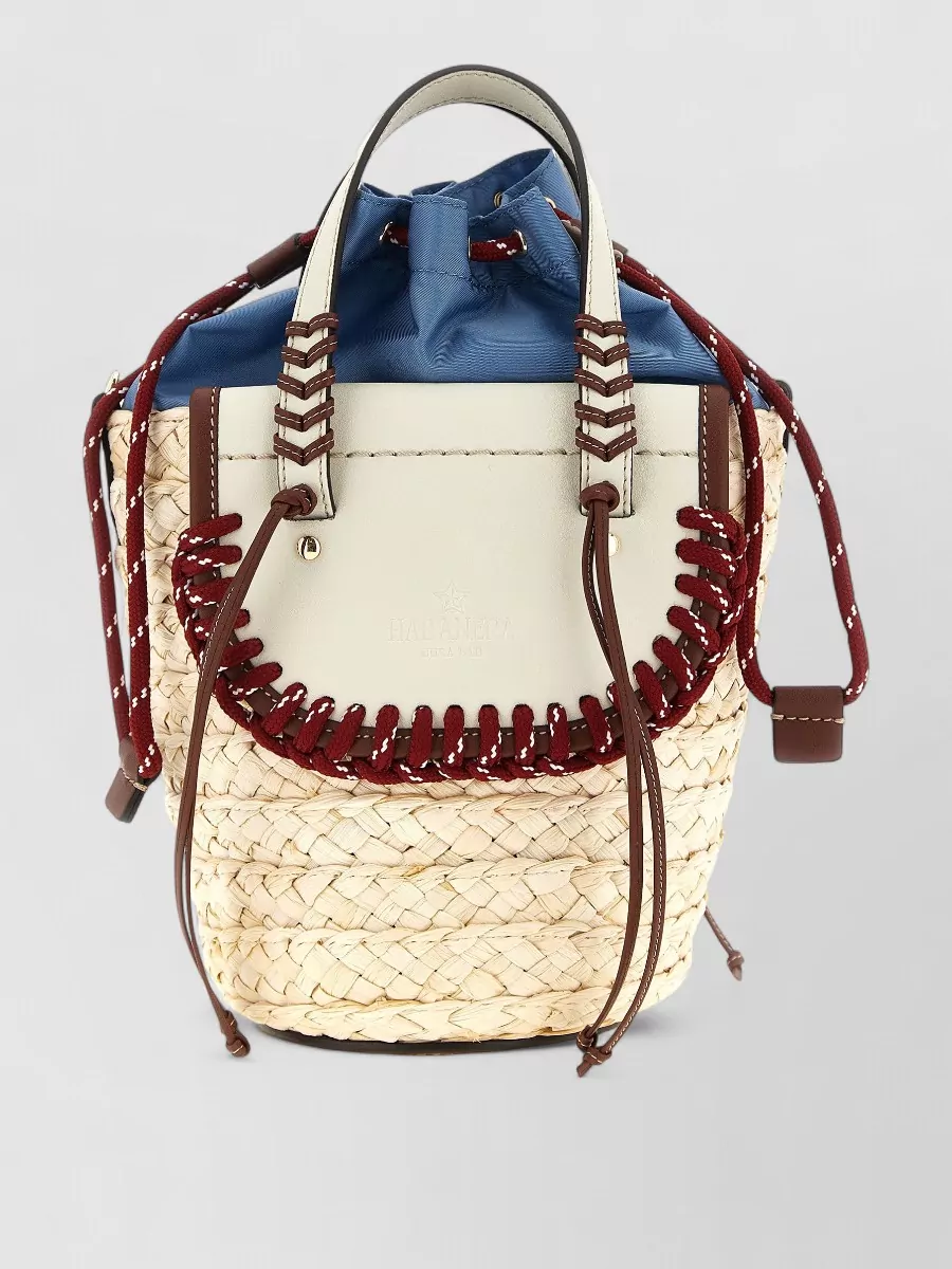 Cuba Lab Leather Straw Bucket Bag