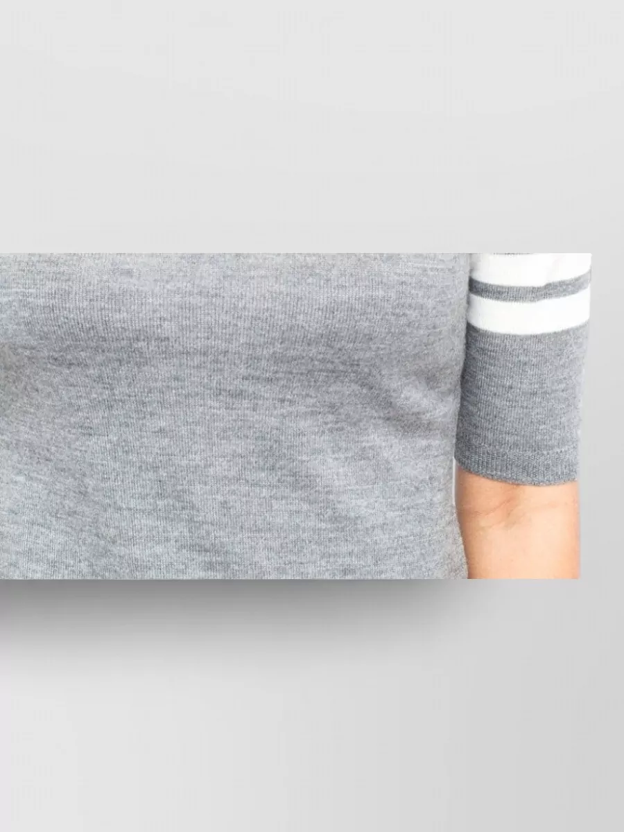 La Rose Merino Wool 3/4 Sleeve Knitted Top