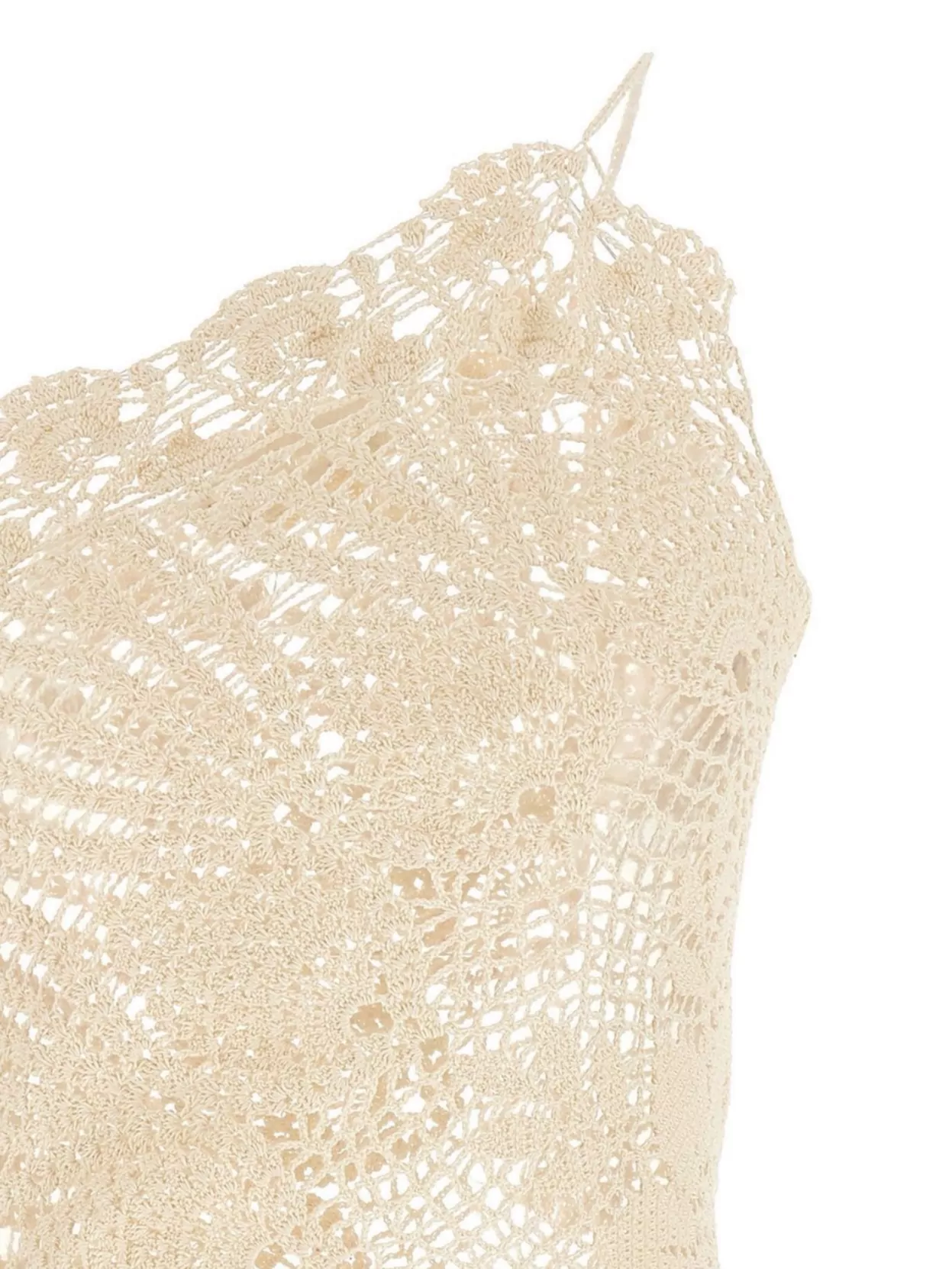 Magda Butrym Mini Crochet Lace Dress With Asymmetric Hem