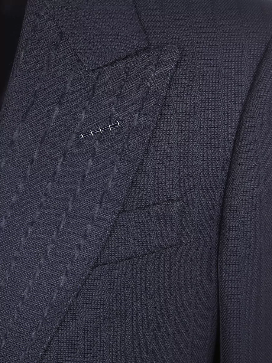 Tom Ford Wool Satin Stripe Double Breasted Jacket