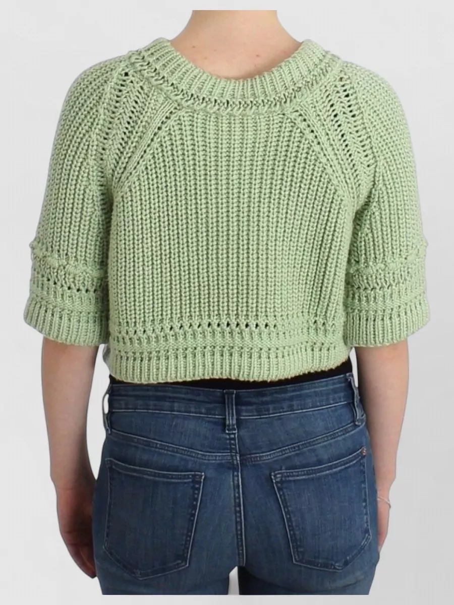 Ermanno Scervino Cotton Ribbed Cropped Sweater