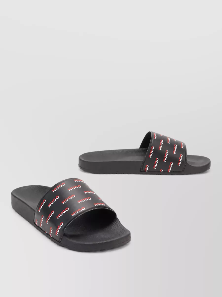 Boss rubber logo-print slides