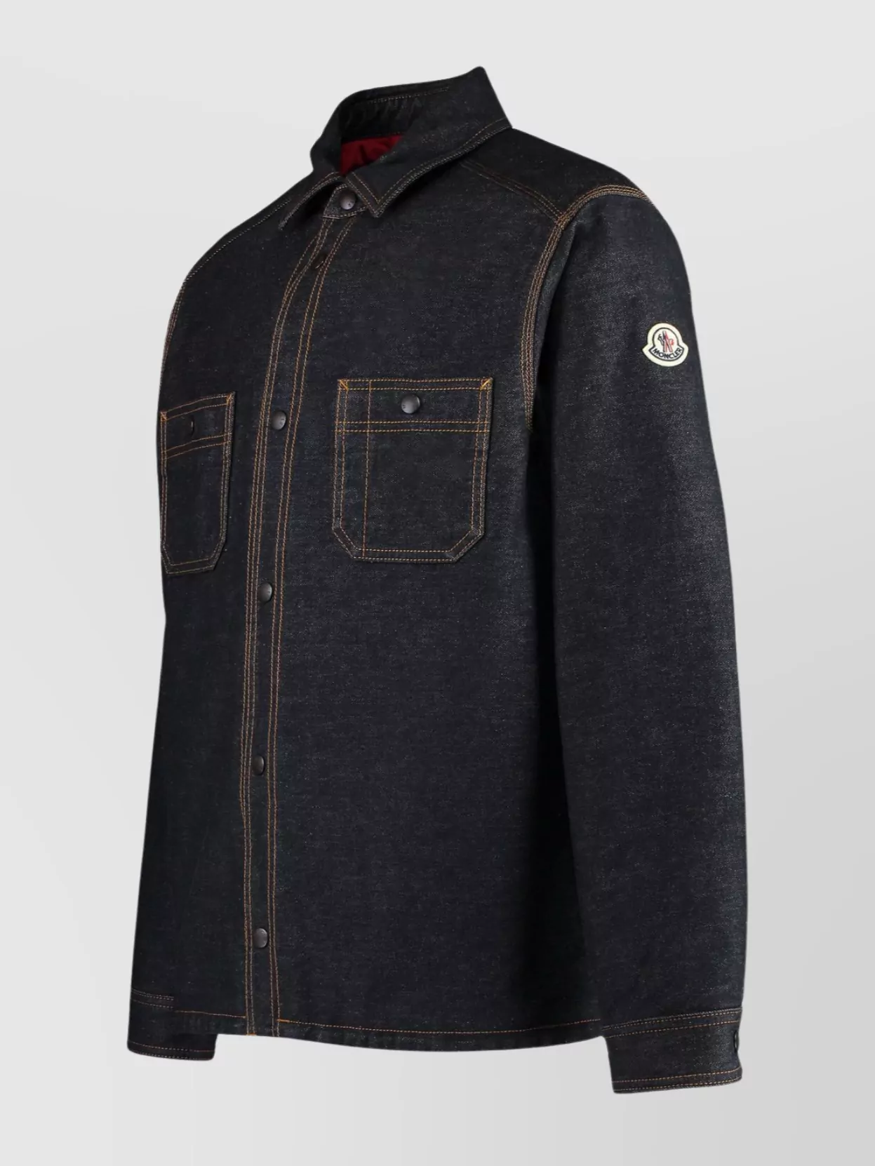 Moncler Denim Shirt Stitched Dual Pockets