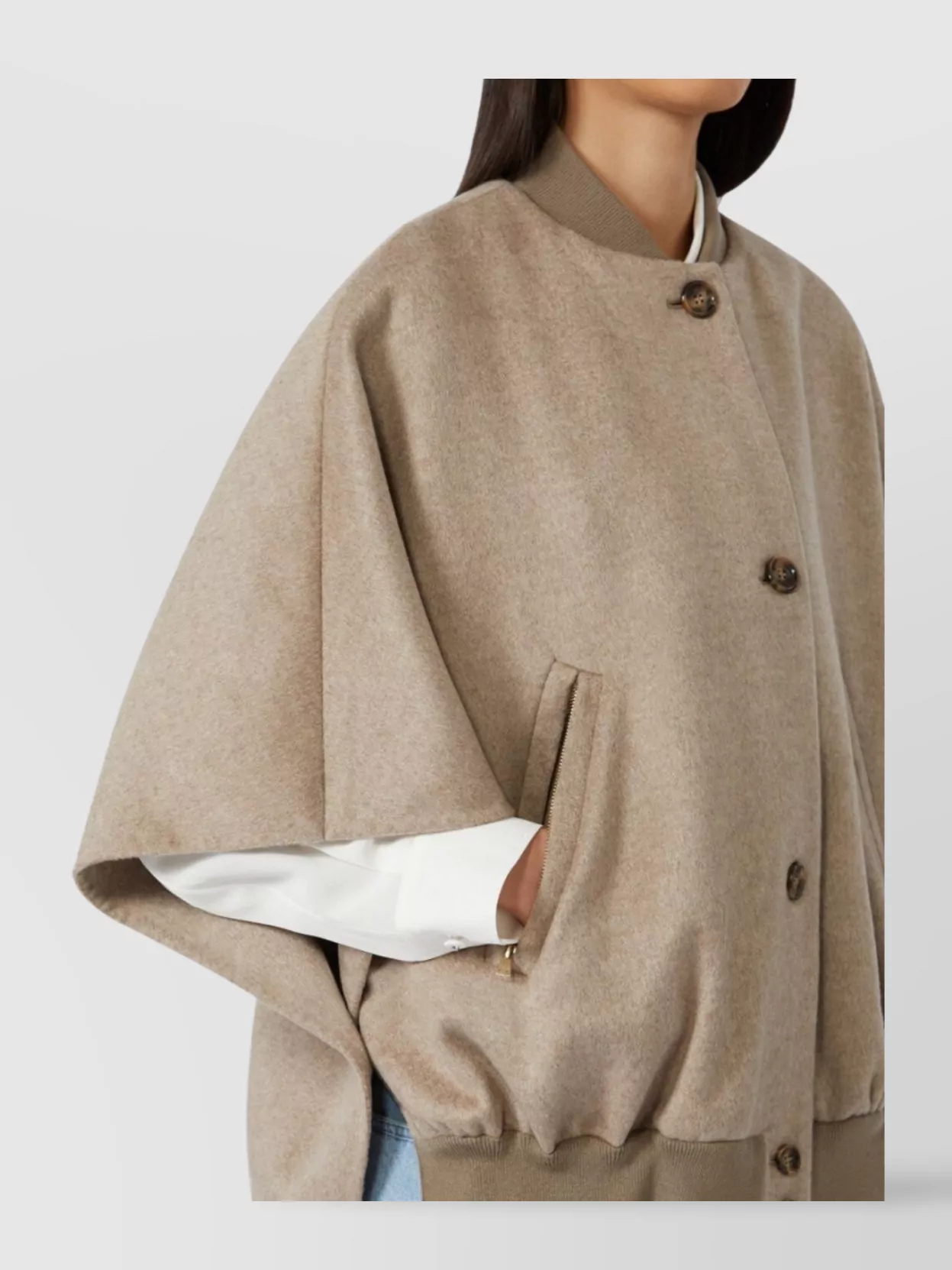 Max Mara Cashmere Bomber Style Jacket