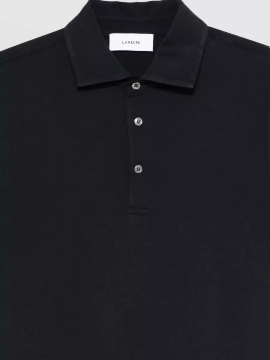 Lardini Polo Shirt Cotton Silk Blend Collar