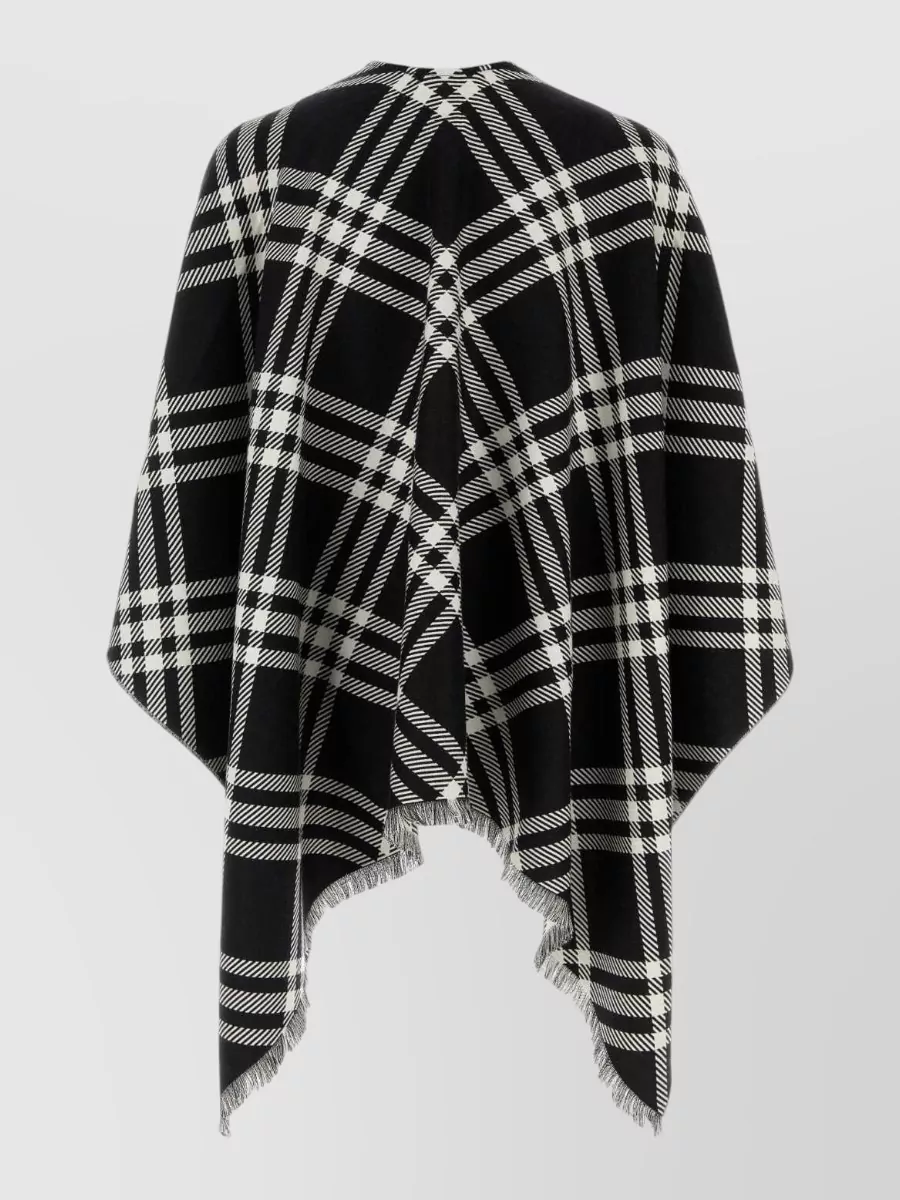 Burberry Wool Blend Embroidered Cape