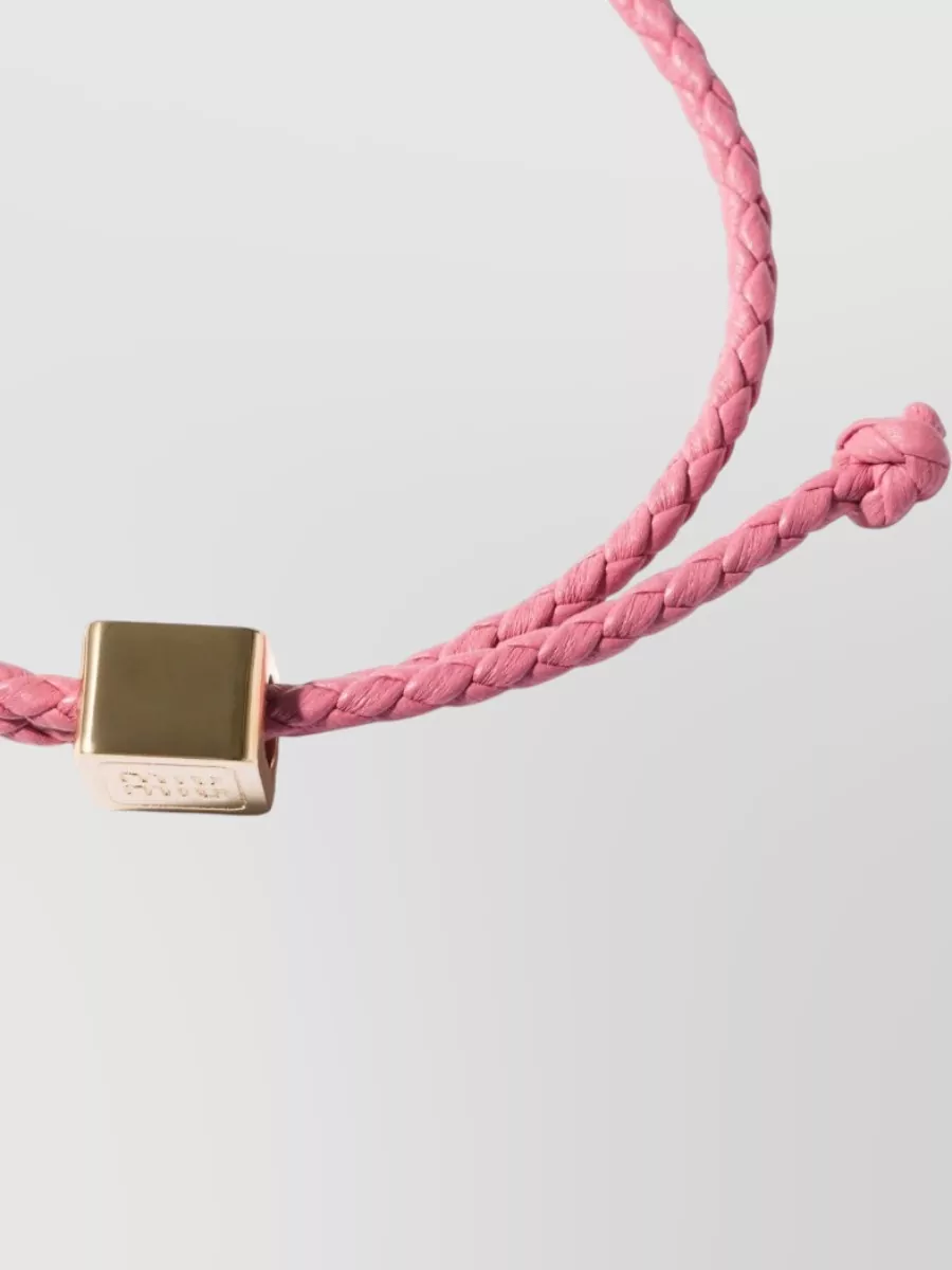 Miu Miu Leather Woven Bracelet