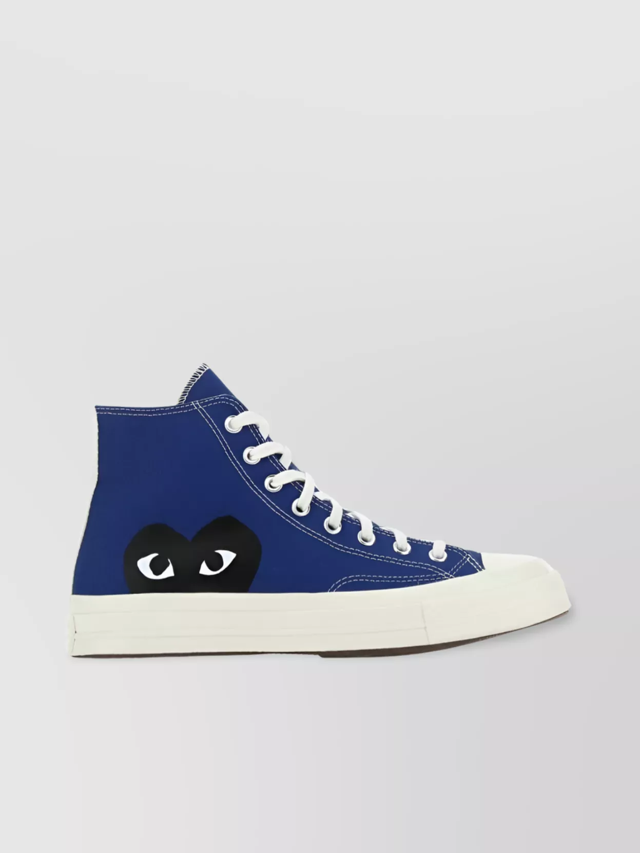 Shop Comme Des Garçons Play Eye Motif High-top Rubber Sole Sneakers In Blue