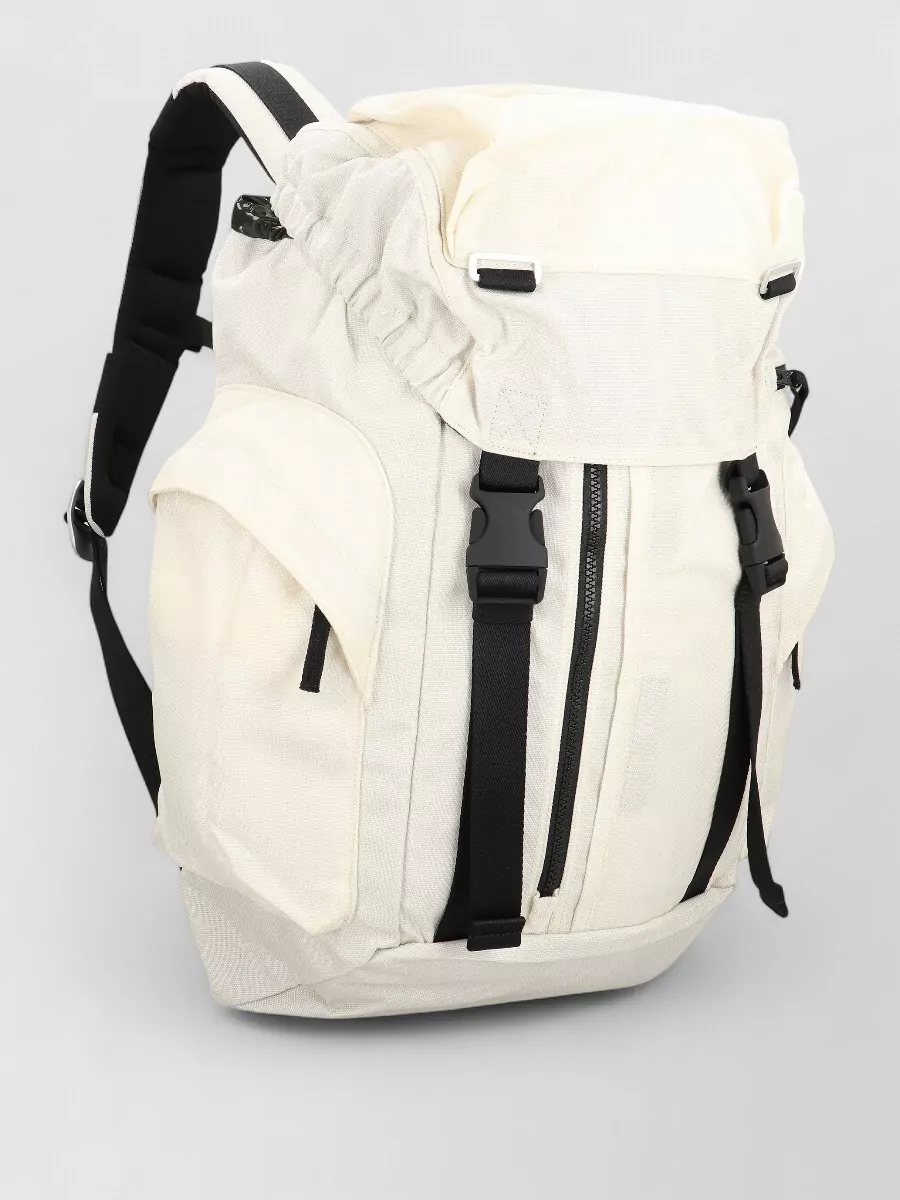 Stone Island Technical Fabric Backpack Featuring Multiple Pockets