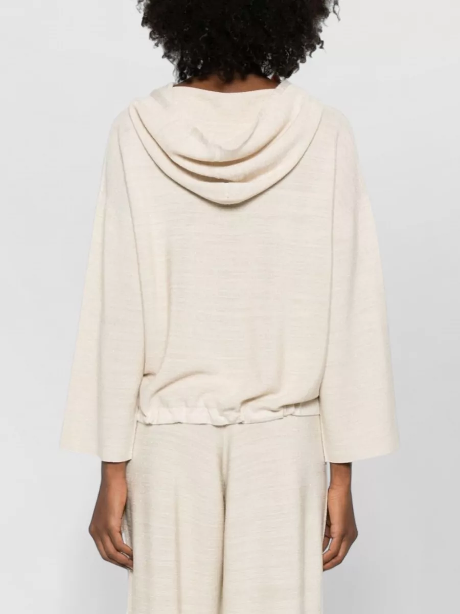 Fabiana Filippi Hooded Silk Blend Top Long Sleeves